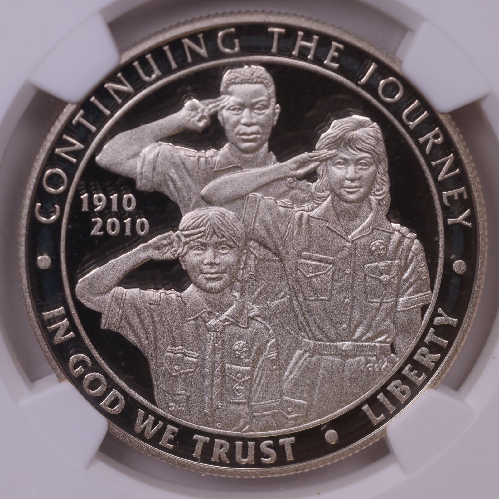 2010-P Boy Scouts Centennial Silver Dollar, NGC PF-69 Ultra Cameo, Store #GMC363