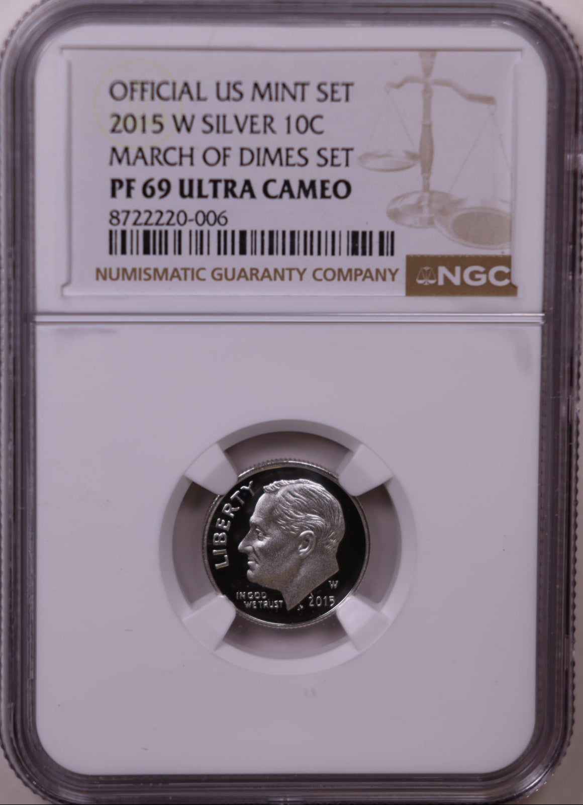 2015-W Silver Dime, March of Dimes Set, NGC PF-69 Ultra Cameo, Store #GMC366