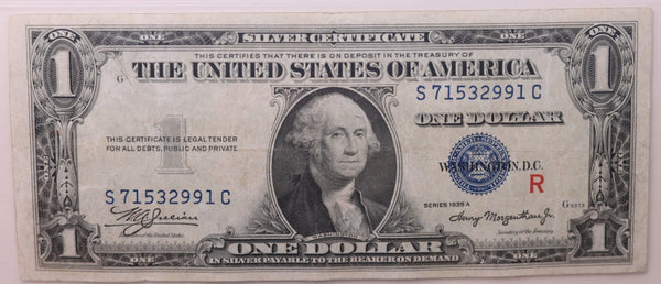 1935-A $1 Silver Certificate. PCGS VF-30. "R" Experimental Note, STORE Store #035094