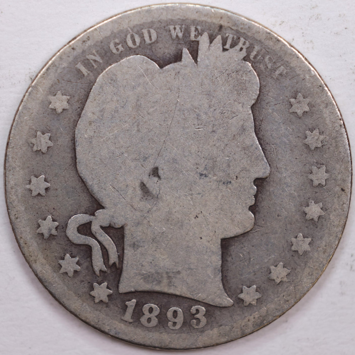 1893-S Barber Silver Quarter, Fair Circulated Coin, Store #QR0340