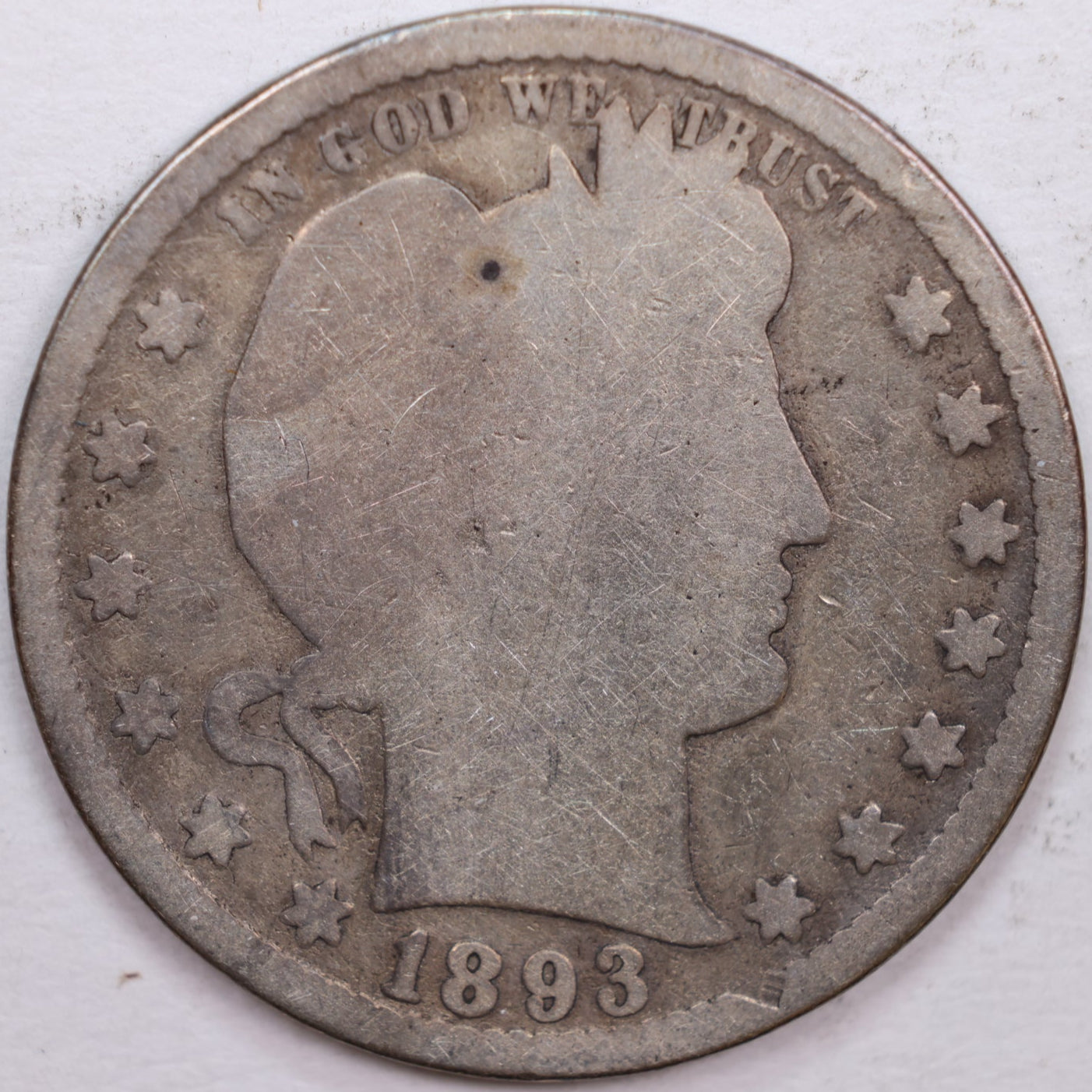 1893-S Barber Silver Quarter, Fair Circulated Coin, Store #QR0341