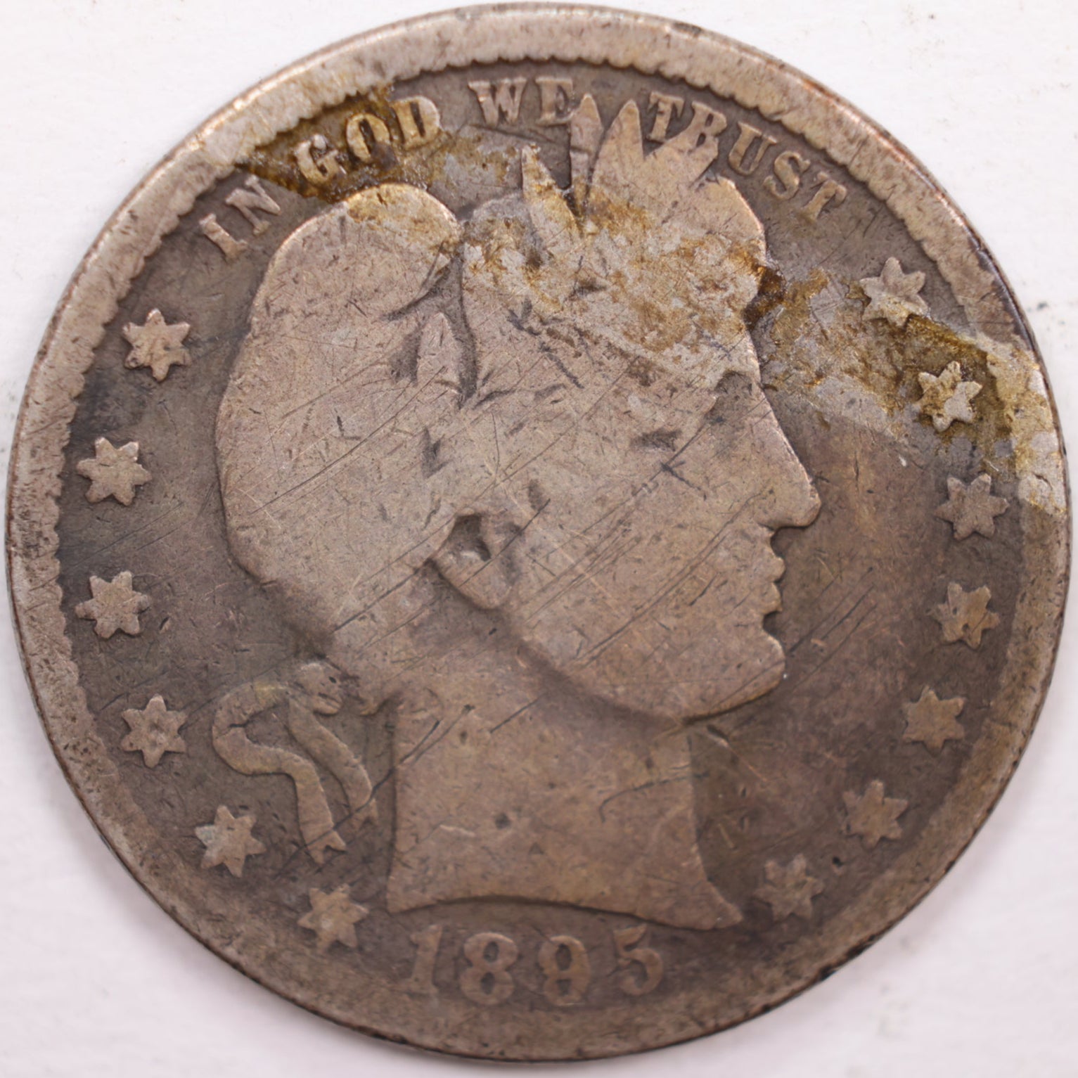 1895-O Barber Silver Quarter, Very Good Circulated Coin, Store #QR0346