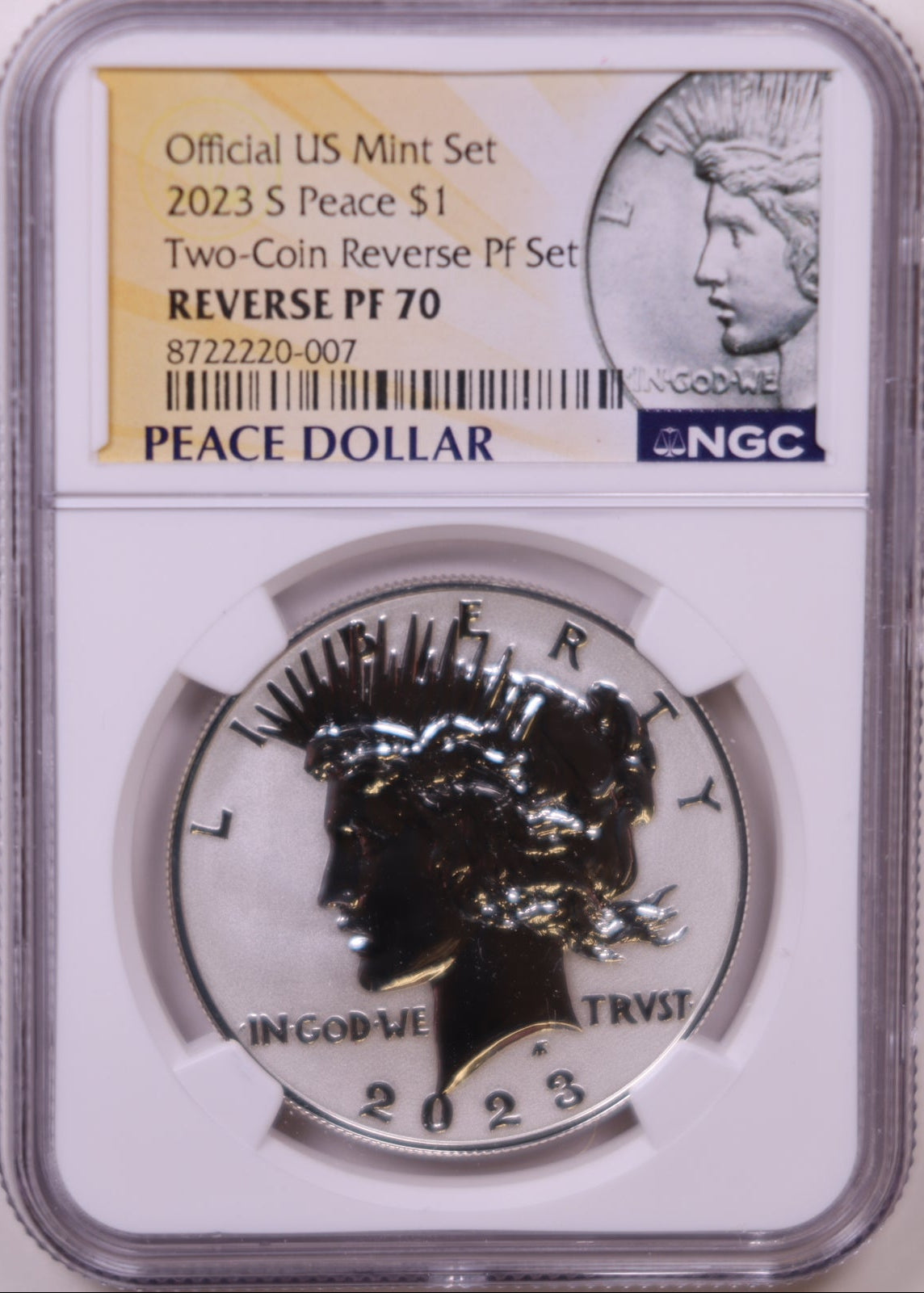 2023-S Peace Dollar, Two-Coin Reverse PF Set, NGC Reverse PF-70, Store #GMC372