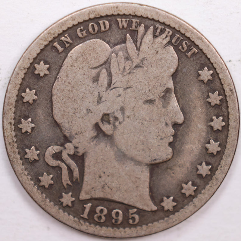 1895-O Barber Silver Quarter, Very Good Circulated Coin, Store