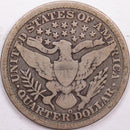 1895-O Barber Silver Quarter, Very Good Circulated Coin, Store