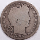 1895-S Barber Silver Quarter, Very Good Circulated Coin, Store