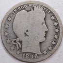 1896-O Barber Silver Quarter, About Good Circulated Coin, Store