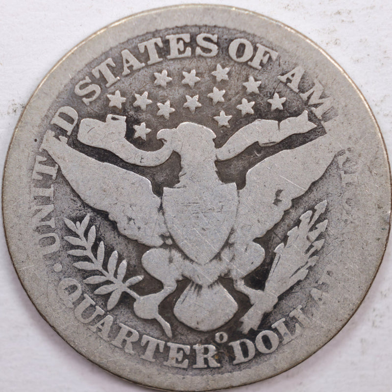 1896-O Barber Silver Quarter, About Good Circulated Coin, Store