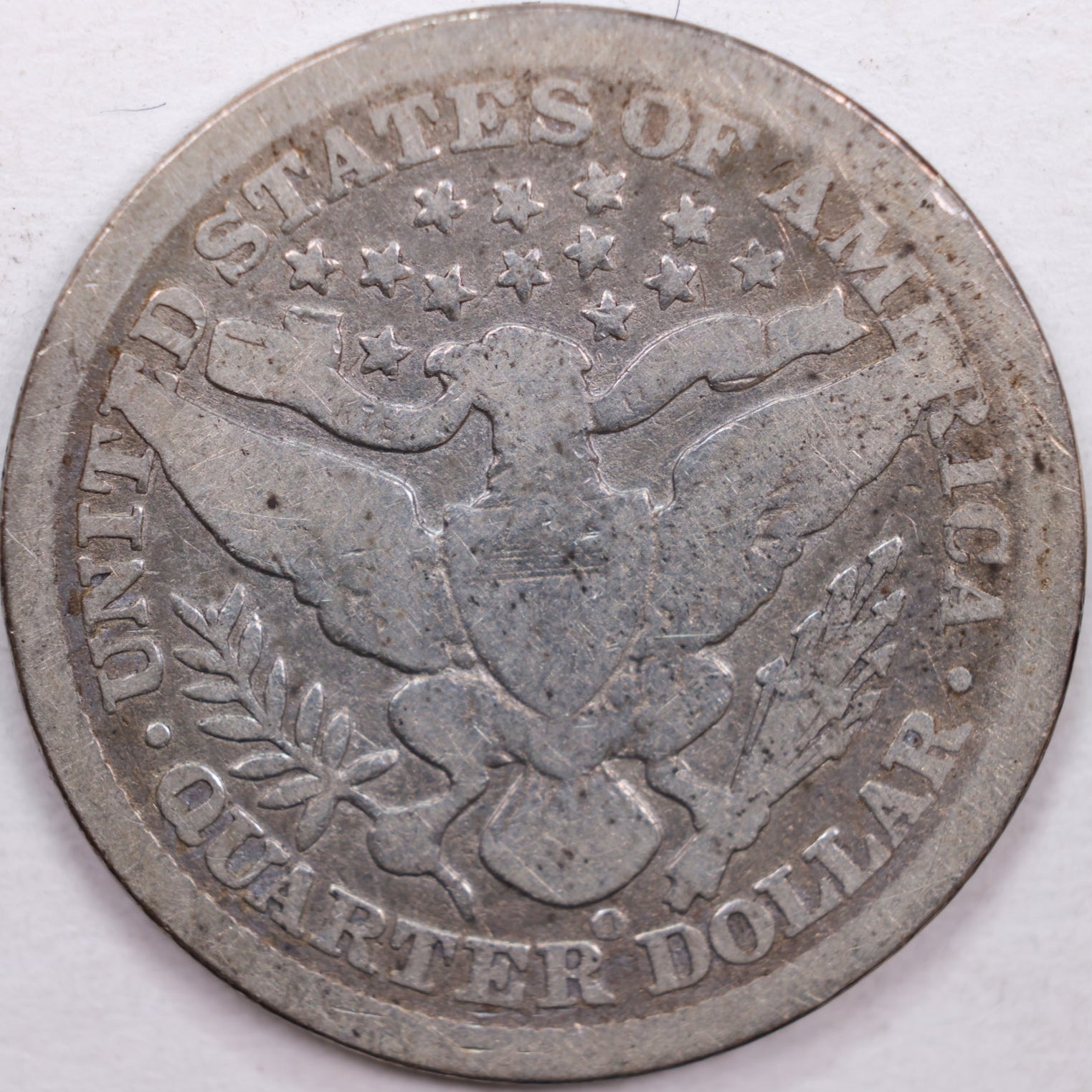 1897-O Barber Silver Quarter, Very Good Circulated Coin, Store #QR0356