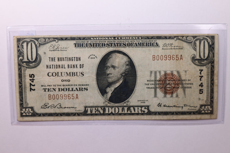 1929 $10 National Currency, Affordable Circulated Currency., STORE SALE