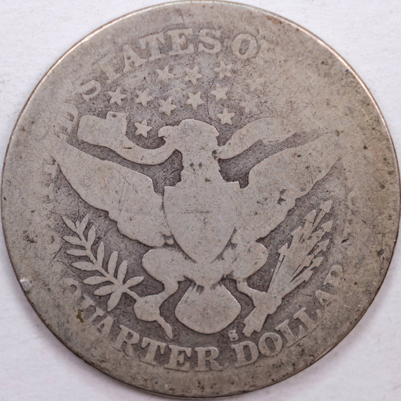 1897-S Barber Silver Quarter, Fair Circulated Coin, Store #QR0357