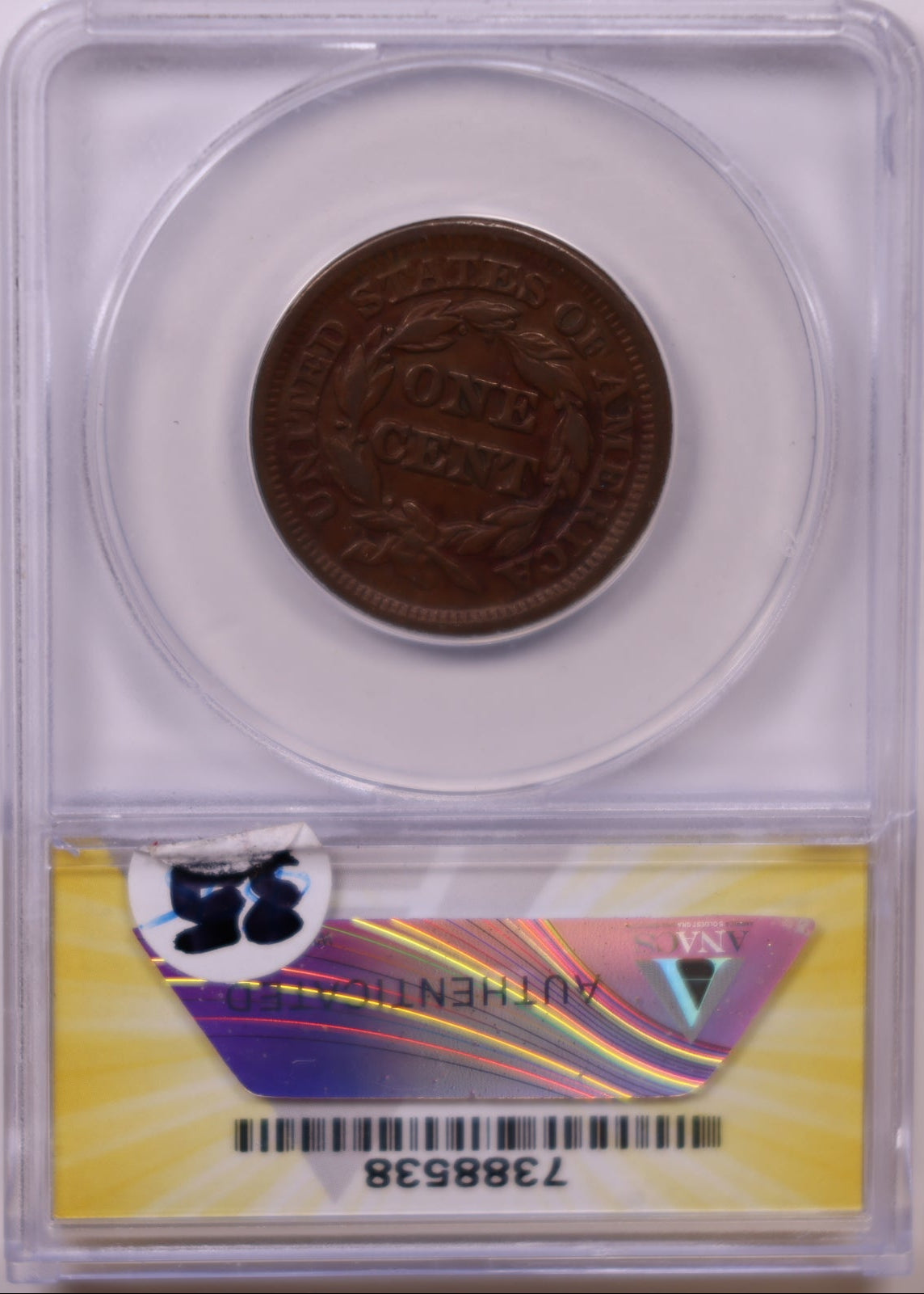 1846 Large Cent, ANACS VF-35, Affordable Circulated Coin, Store #CT1191
