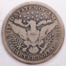 1898 Barber Silver Quarter, Very Good Circulated Coin, Store