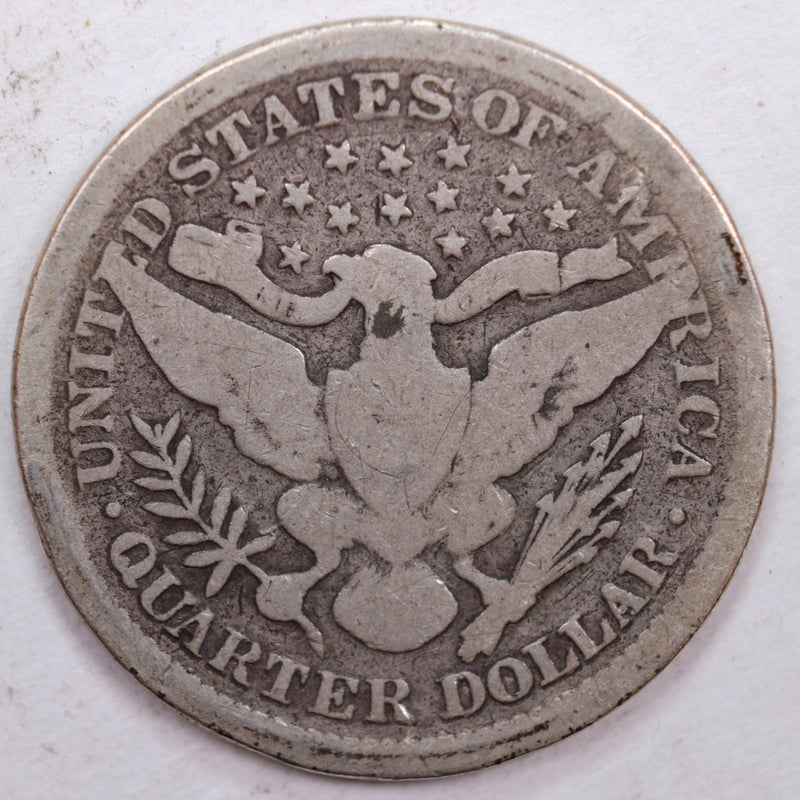 1898 Barber Silver Quarter, Very Good Circulated Coin, Store