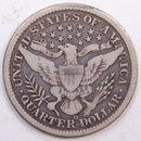 1898-O Barber Silver Quarter, Very Good+ Circulated Coin, Store