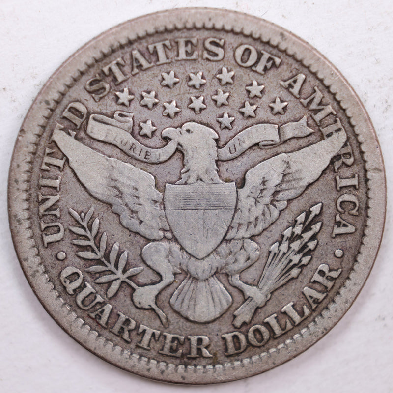 1899 Barber Silver Quarter, Very Good Circulated Coin, Store