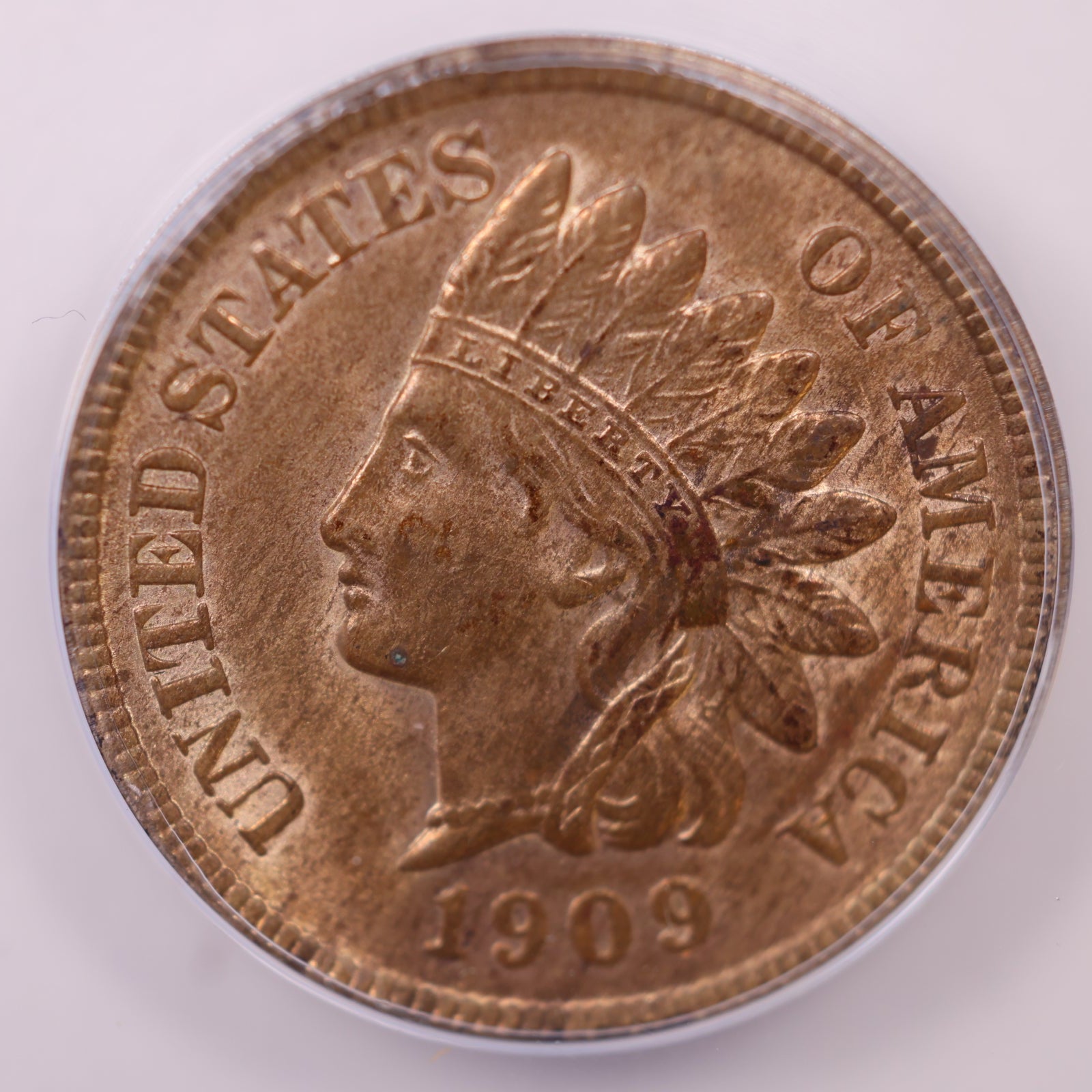 1909-S Indian Head Cent, ANACS MS-63 RB, Mint State Uncirculated Coin, Store #CT1196