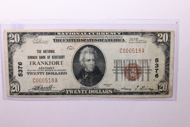 1929 $20 National Currency, Affordable Circulated Currency., STORE SALE