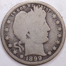 1899 Barber Silver Quarter, Abt Good Circulated Coin, Store