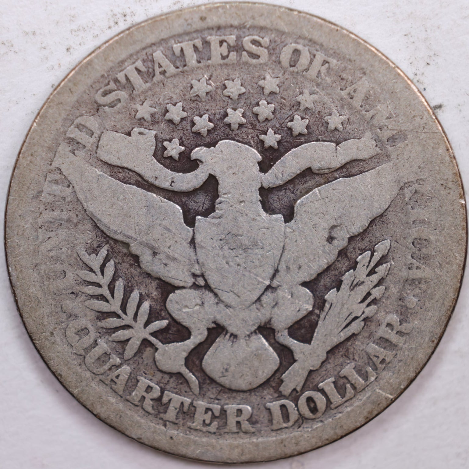 1899 Barber Silver Quarter, About Good Circulated Coin, Store #QR0371
