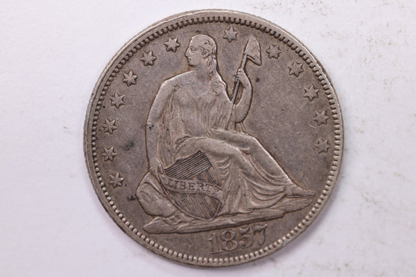 1857 Seated Liberty Half Dollar., Extra Fine Circulated Coin., Store #1851