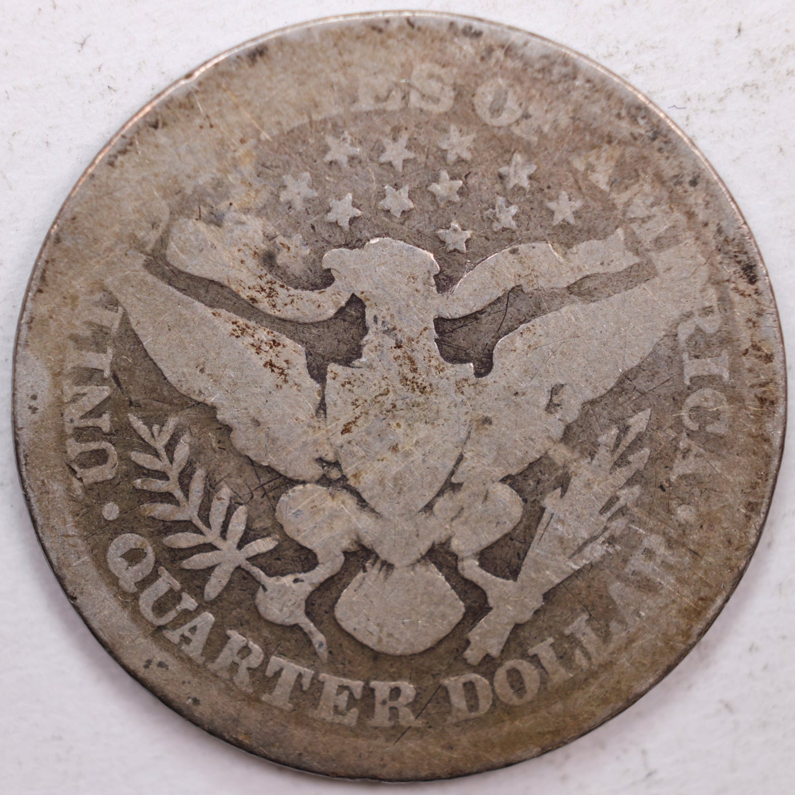 1899 Barber Silver Quarter, About Good Circulated Coin, Store #QR0374