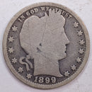 1899 Barber Silver Quarter, Good Circulated Coin, Store