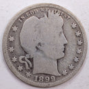 1899 Barber Silver Quarter, Good Circulated Coin, Store