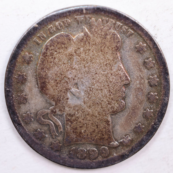 1899 Barber Silver Quarter, Good Circulated Coin, Store #QR0379
