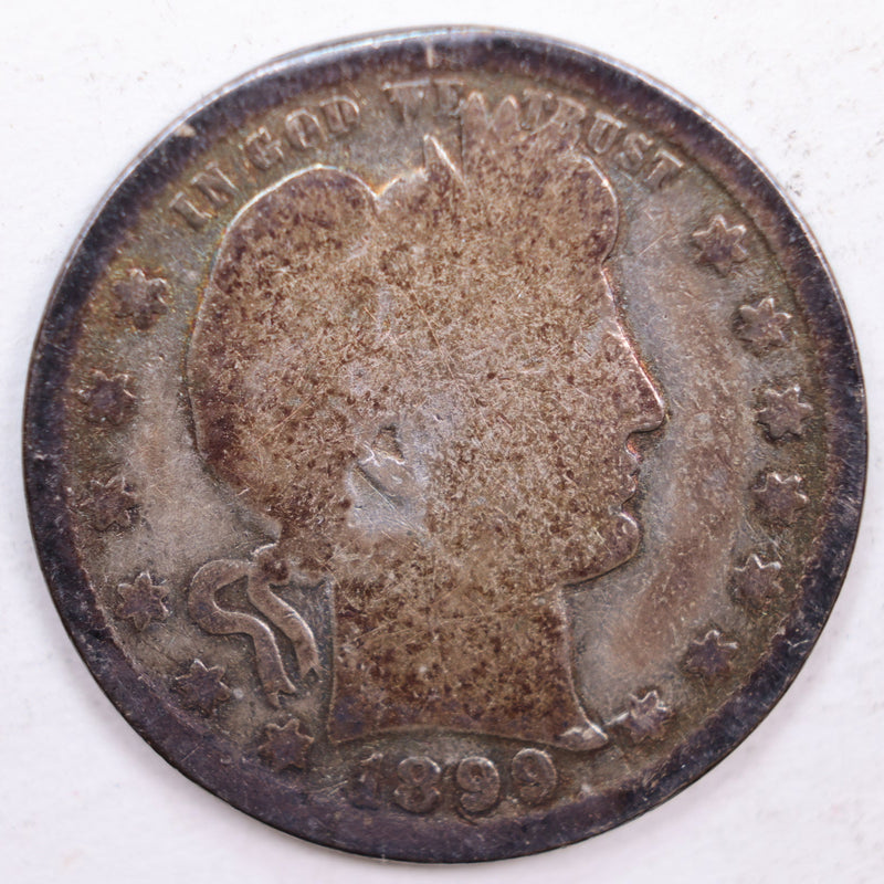 1899 Barber Silver Quarter, Good Circulated Coin, Store