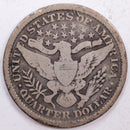 1899 Barber Silver Quarter, Very Good+ Circulated Coin, Store