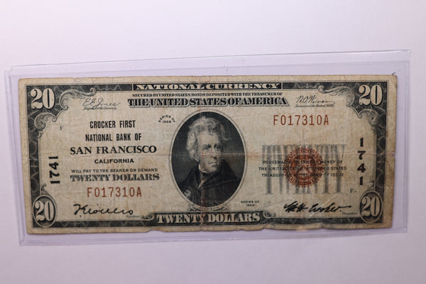 1929 $20 National Currency, Affordable Circulated Currency., STORE SALE #035141