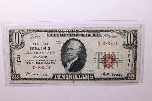 1929 $10 National Currency, Affordable Circulated Currency., STORE SALE #035142