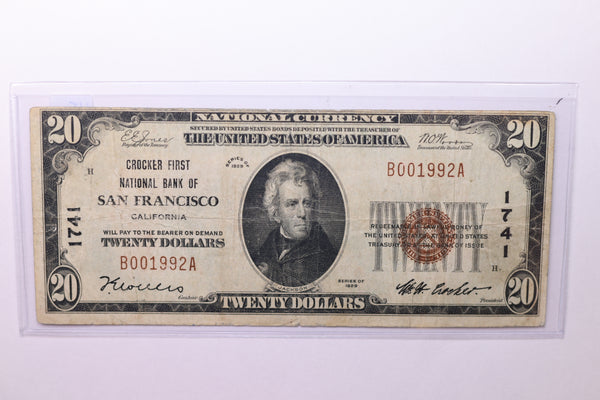 1929 $20 National Currency, Affordable Circulated Currency., STORE SALE #035144
