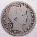1899 Barber Silver Quarter, Very Good Circulated Coin, Store