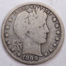 1899 Barber Silver Quarter, Very Good Circulated Coin, Store