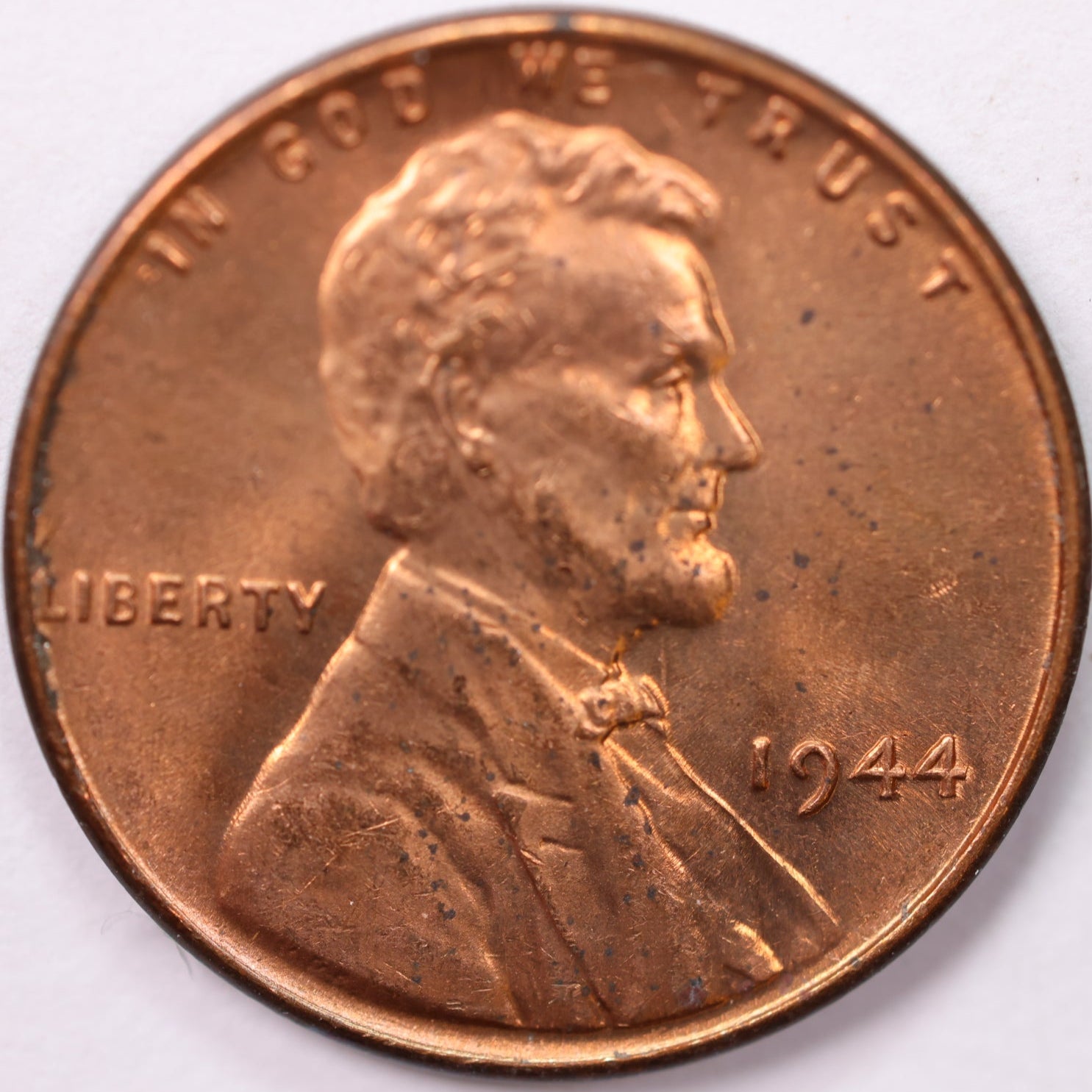 1944-D Lincoln Wheat Cent, Red Mint State Uncirculated Coin, Store #CT0494