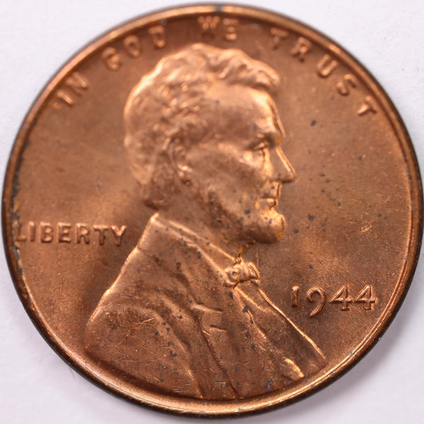 1944-D Lincoln Wheat Cent, Red Mint State Uncirculated Coin, Store #CT0494