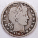 1899 Barber Silver Quarter, Fine Circulated Coin, Store