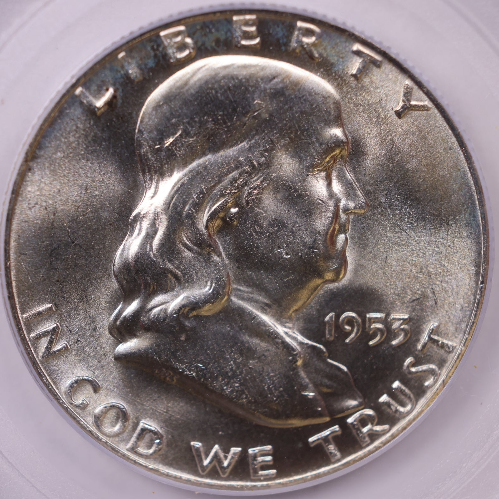 1953-D Franklin Half Dollar, PCGS MS-64 FBL, Mint Uncirculated Coin, Store #HR1816