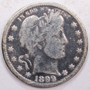 1899 Barber Silver Quarter, Good Circulated Coin, Store