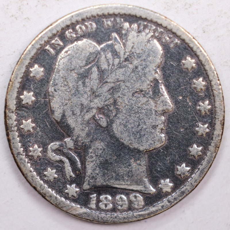 1899 Barber Silver Quarter, Good Circulated Coin, Store