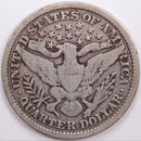 1899 Barber Silver Quarter, Very Good Circulated Coin, Store
