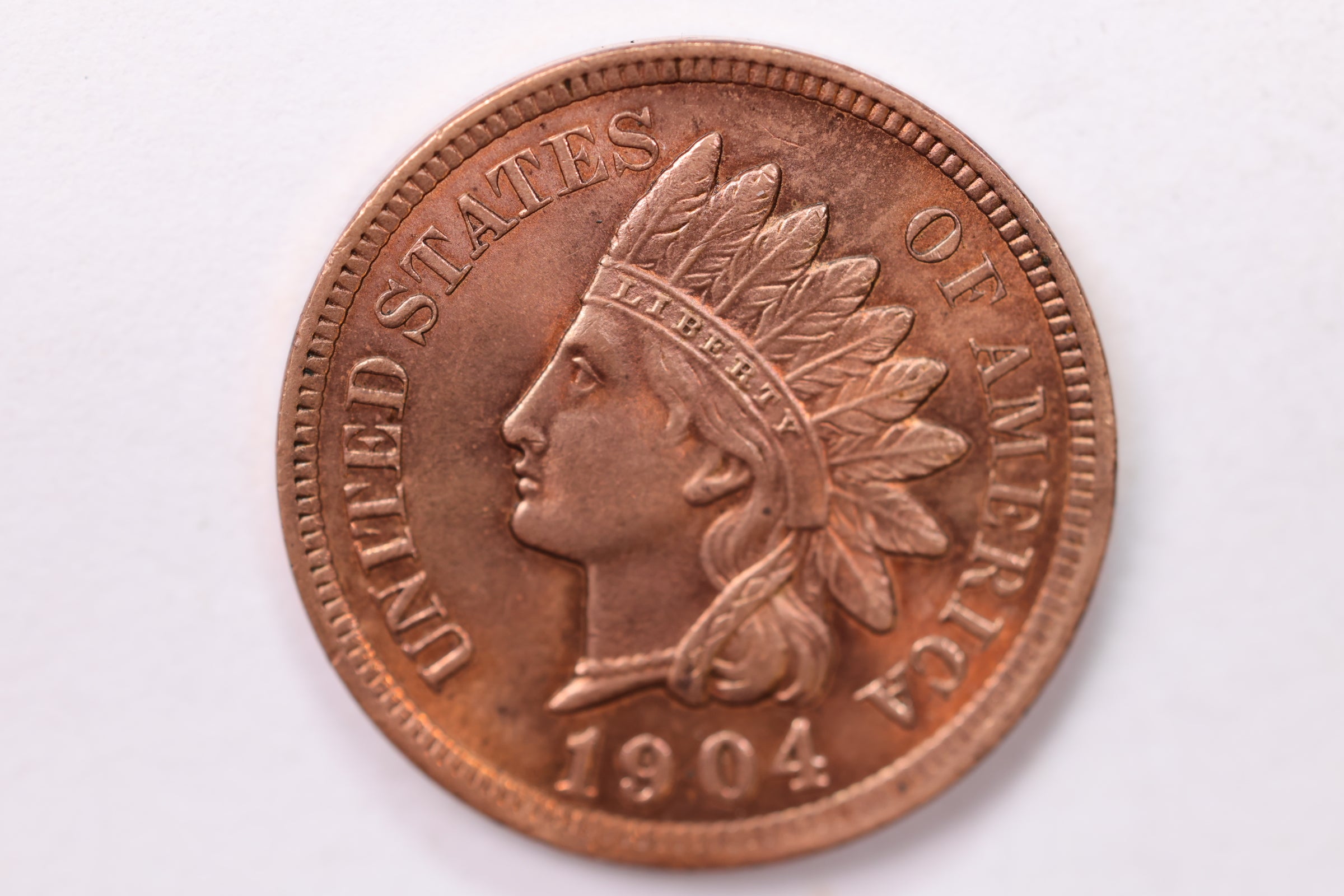 1904 Indian Head Cent., Red Mint State., Uncirculated Coin., STORE #1875