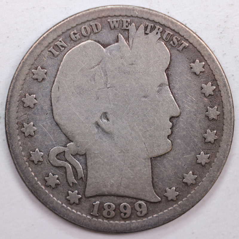 1899-O Barber Silver Quarter, Very Good Circulated Coin, Store