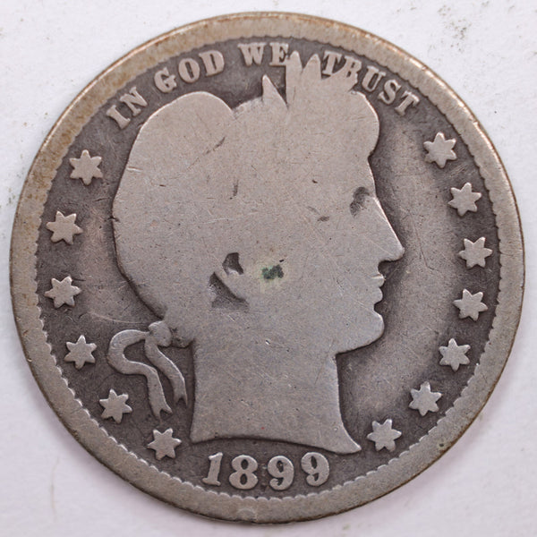 1899-O Barber Silver Quarter, Good Circulated Coin, Store #QR0400