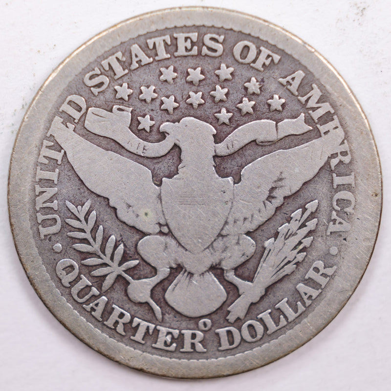 1899-O Barber Silver Quarter, Good Circulated Coin, Store