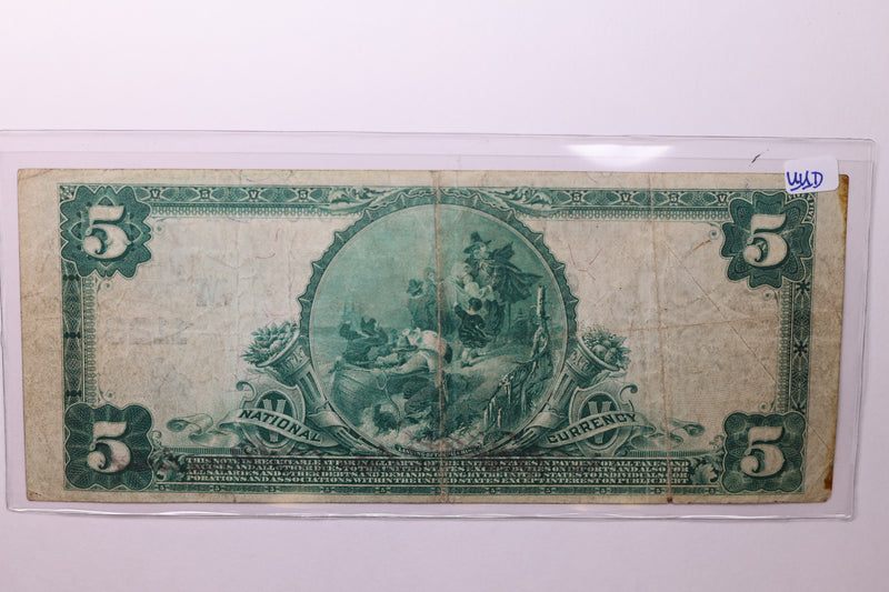 1902 $5 National Currency., Affordable Circulated Currency., STORE SALE