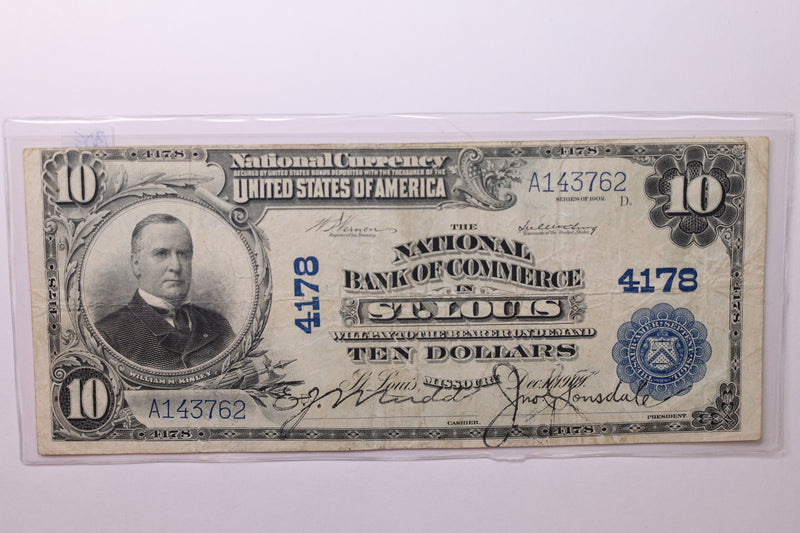 1902 $10 National Currency., Affordable Circulated Currency., STORE SALE