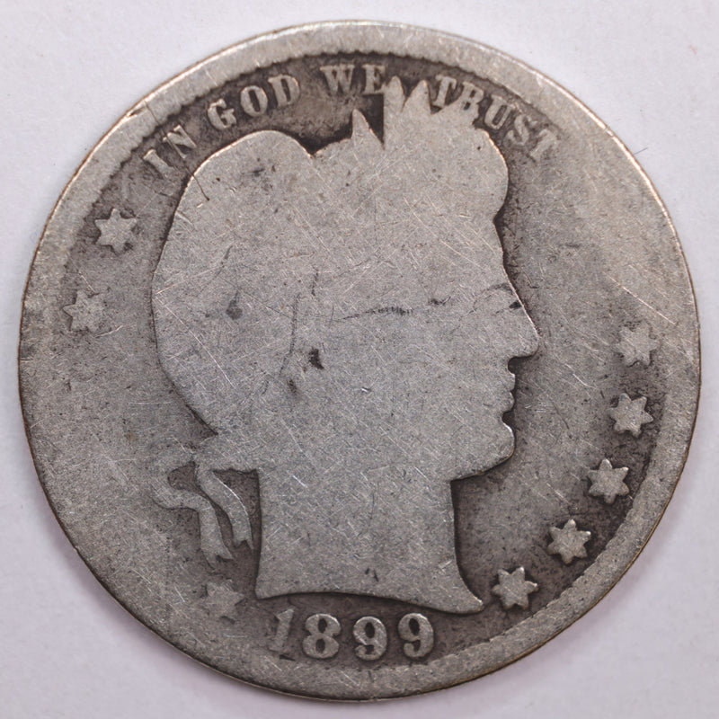 1899-S Barber Silver Quarter, Fair Circulated Coin, Store